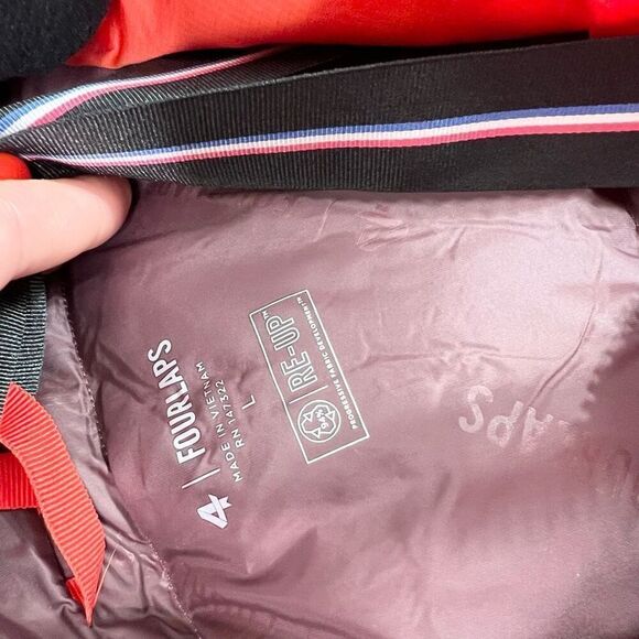 Fourlaps Coat Puffer Women Large Down Filled Water Resistant Orange Carry Straps - Picture 6 of 12